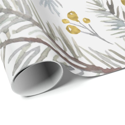 Aquarellkiefer Geschenkpapier (Rolleneckpunkt)