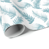 Aquarellkiefer, graublaue Blätter Geschenkpapier (Rolleneckpunkt)