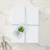 Aquarellkiefer | Happy Holidays Script Geschenkanhänger (Mit Garn)