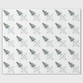 Aquarellkiefer Kloster Weihnachtsbaum Geschenkpapier (Flach)