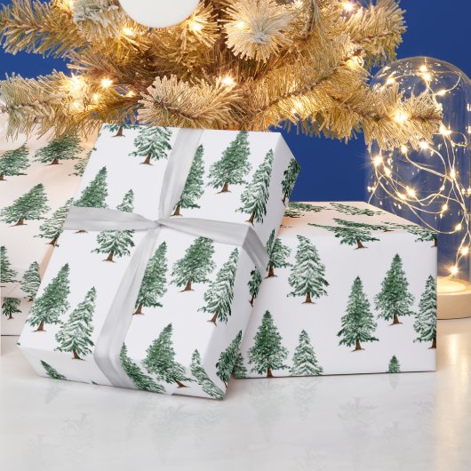 Aquarellkiefer Kloster Weihnachtsbaum Geschenkpapier (Feiertage)