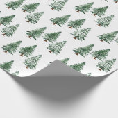 Aquarellkiefer Kloster Weihnachtsbaum Geschenkpapier (Ecke)