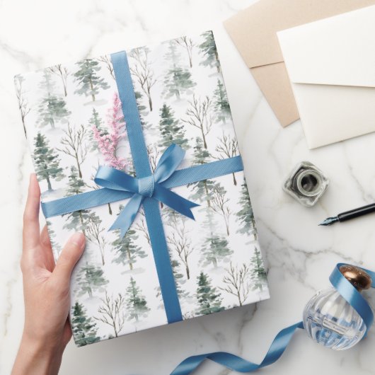 Aquarellkiefer Kloster Weihnachtsbaum Geschenkpapier (Schenken)