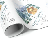 Aquarellkiefer Kloster Weihnachtsbaum Geschenkpapier (Rolleneckpunkt)