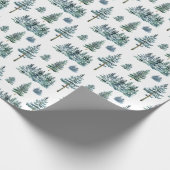Aquarellkiefer Kloster Weihnachtsbaum Geschenkpapier (Ecke)