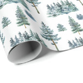 Aquarellkiefer Kloster Weihnachtsbaum Geschenkpapier (Rolleneckpunkt)