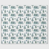 Aquarellkiefer Kloster Weihnachtsbaum Geschenkpapier (Flach)