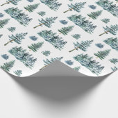 Aquarellkiefer Kloster Weihnachtsbaum Geschenkpapier (Ecke)