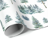 Aquarellkiefer Kloster Weihnachtsbaum Geschenkpapier (Rolleneckpunkt)