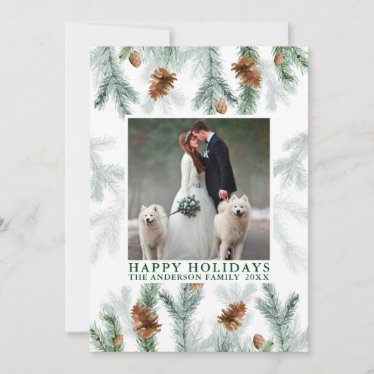 Aquarellkiefer Kone Grüne Wälder Weihnachten (Vorderseite)