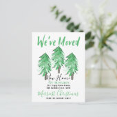 Aquarellkiefer Neue Zuhause für den Urlaub Ankündigungspostkarte (Stehend Vorderseite)