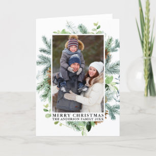 Aquarellkiefer Rahmen Foto Frohe Weihnachten