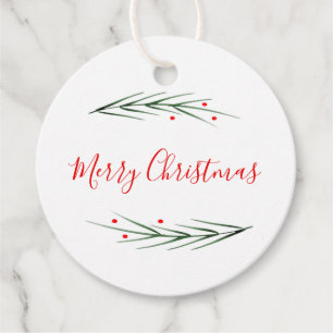 Aquarellkiefer und Beeren Geschenkanhänger