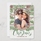 Aquarellkiefer und Branchen Frohe Weihnachten Foto (Vorderseite)