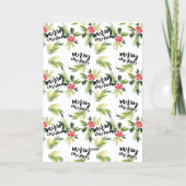 Aquarellkiefer und Holly Wreath Frohe Weihnachten (Rückseite)