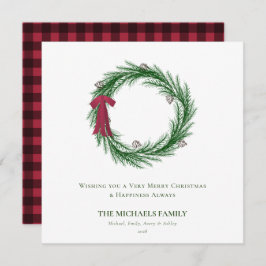 Aquarellkiefer und Pinienwälder Weihnachtsfeiertag Feiertagskarte