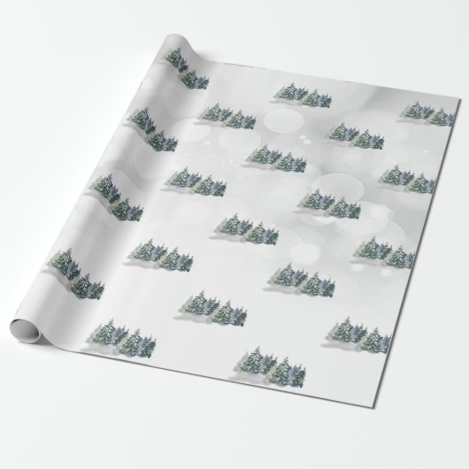 Aquarellkiefer, Wald Geschenkpapier (Ungerollt)