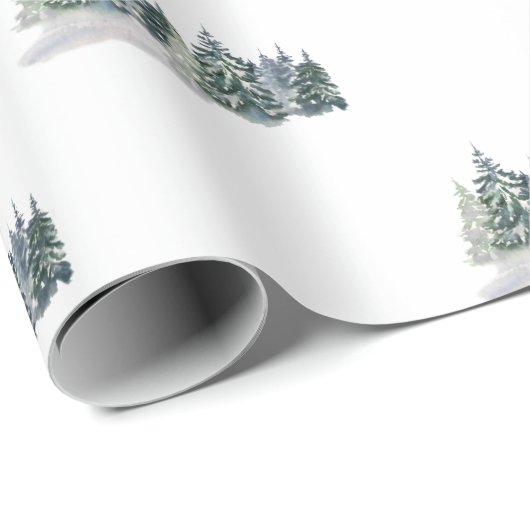 Aquarellkiefer, Wald Geschenkpapier (Rolleneckpunkt)