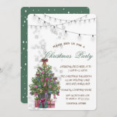 Aquarellkiefer,Weihnachten Einladung (Vorne/Hinten)