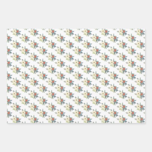 Aquarellkiefer Weihnachtsblumenbaum Geschenkpapier Set (Vorderseite 3)