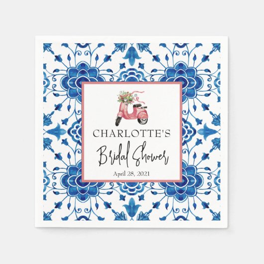 Aquarellkiefer & Wintergarten Brautparty Na Serviette (Vorderseite)