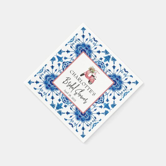 Aquarellkiefer & Wintergarten Brautparty Na Serviette (Ecke)