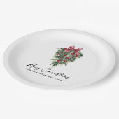 Aquarellkiefern Calligraphie Tinte Weihnachten Pappteller (Schrägansicht)