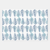Aquarellkiefern - dunkel aquamarin geschenkpapier set (Vorderseite)