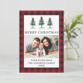 Aquarellkiefern Foto Weihnachten Kariert (Stehend Vorderseite)
