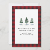 Aquarellkiefern Foto Weihnachten Kariert (Rückseite)