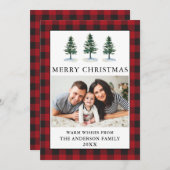 Aquarellkiefern Foto Weihnachten Kariert (Vorne/Hinten)