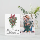 Aquarellkiefern Kalligrafie Tinte Weihnachtsgebäck Feiertagskarte (Stehend Vorderseite)