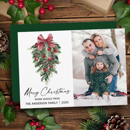 Aquarellkiefern Kalligrafie Tinte Weihnachtsgebäck Feiertagskarte