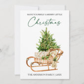 Aquarellkiefern Kalligraphie-Schrift Feiertagskarte (Vorderseite)