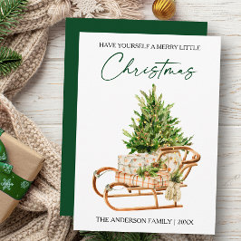 Aquarellkiefern Kalligraphie-Schrift Feiertagskarte