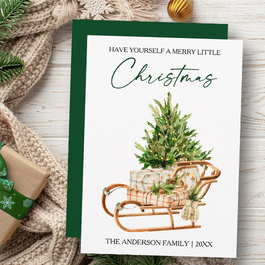 Aquarellkiefern Kalligraphie-Schrift Feiertagskarte