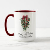 Aquarellkiefern Kalligraphie Tinte Holiday Grosses Tasse (Links)