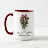 Aquarellkiefern Kalligraphie Tinte Weihnachten Gro Tasse (Links)