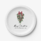 Aquarellkiefern Kalligraphie Tinte Weihnachten Kle Pappteller (Vorderseite)