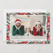 Aquarellkiefern Ornamente Foto Weihnachten Grün (Vorderseite)