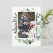 Aquarellkiefern Rahmen Grün frohe Weihnachten (Stehend Vorderseite)