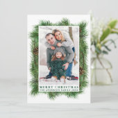 Aquarellkiefern Rahmen Holz Frohe Weihnachten (Stehend Vorderseite)