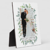 Aquarellkiefern Unser erstes Weihnachtsfest im Fot Fotoplatte (Seite)