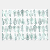Aquarellkiefern - Vintag grün Geschenkpapier Set (Vorderseite 2)