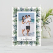 Aquarellkiefern Weihnachtsgebäck Foto Feiertagskarte (Stehend Vorderseite)