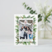 Aquarellkiefern Zweigstelle Weihnachtsfeiertag FOT Postkarte (Stehend Vorderseite)