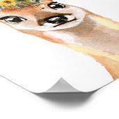 Aquarellkind Hirsch Adorable Kinderzimmer Kind Blu Poster (Ecke)