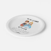 Aquarellkinder des Königs Junge 1. Geburtstag Pappteller (Schrägansicht)