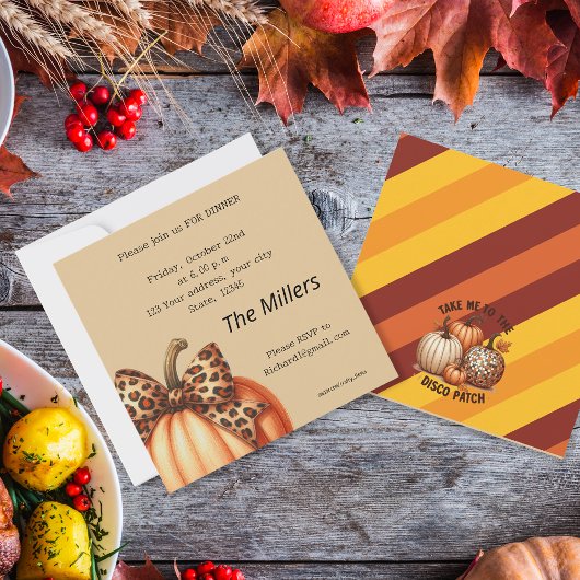 Aquarellkins farbenfrohe Erntedank Dinner Einladung