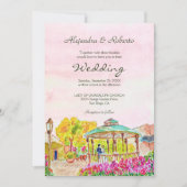 Aquarellkiosk mit Florals Old Mexico Wedding Einladung (Vorderseite)